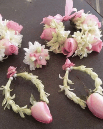 Bridal Floral Jewelry Set – Fresh Flower Wedding Accessories for Mehndi & Mayun 👰🌸💖