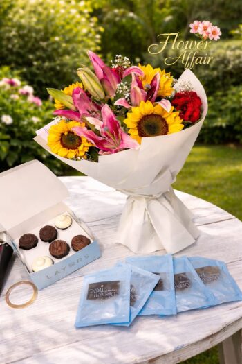 Lilies with sunflower charming collection